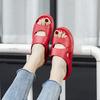 Order A Size Up Women's Slip-On Wedge Sandals Open-Toe Non-Slip Rubber Slippers