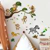 Jungle Animals Lion Monkey Tiger Animal Wall Sticker for Kids Rooms Baby Wall Sticker Bedroom Decor Wall Art Childrens Wallpaper
