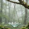 Hanging Metal Bird Feeder with Detachable Flower Bowl Weather-proof Outdoor Garden Patio Yard Bird Bath Watering Feeding Bowl