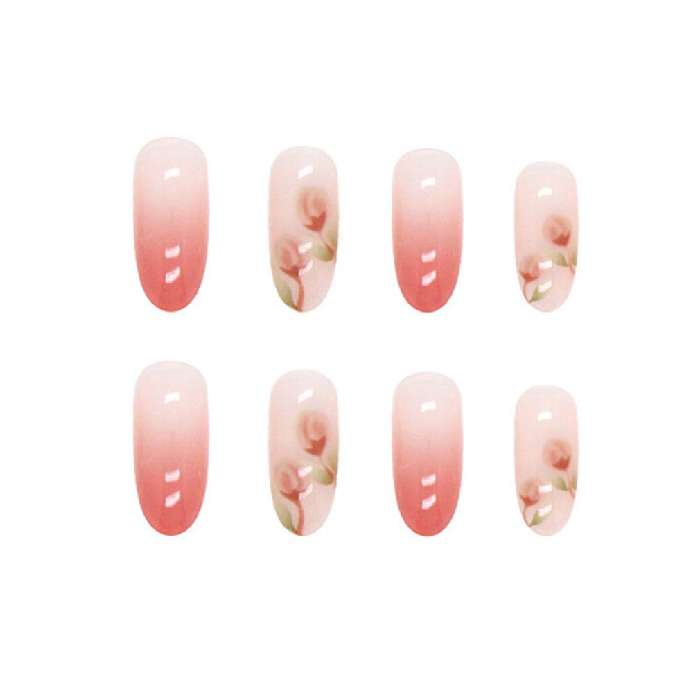 Ultra-long Press On Nail Gradient Pink Long Almond Reusable Artificial Nail for Women and Girl Nail Salon At Home