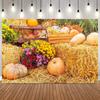 Autumn Harvest Photography Backdrop Pumpkins Sunflower Yellow Maple Leaves Fall Thanksgiving Day Party Decor Photo Backgrounds12