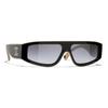 Chanel Occhiali da Sole Donna con Montatura Irregolare Decorata a Motivo Logo Nero Beige CH6057-C534/S6