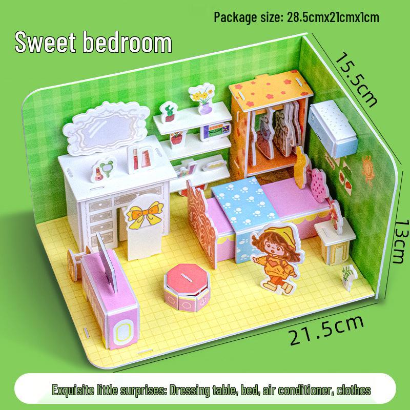 

3D стерео-пазл-модель дома - Бумажный DIY-конструктор, развивающая игрушка для творческих детей от 3 до 6 лет