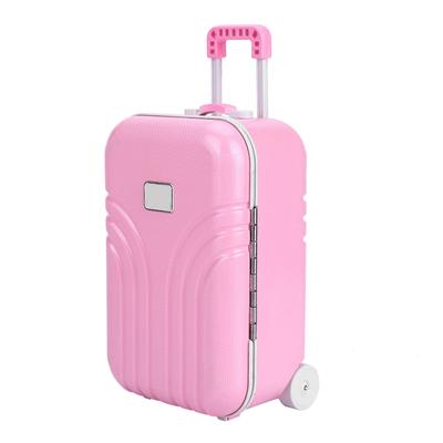 Baby Suitcase Toy Cute Plastic Rolling Suitcase Luggage Box (Pink)