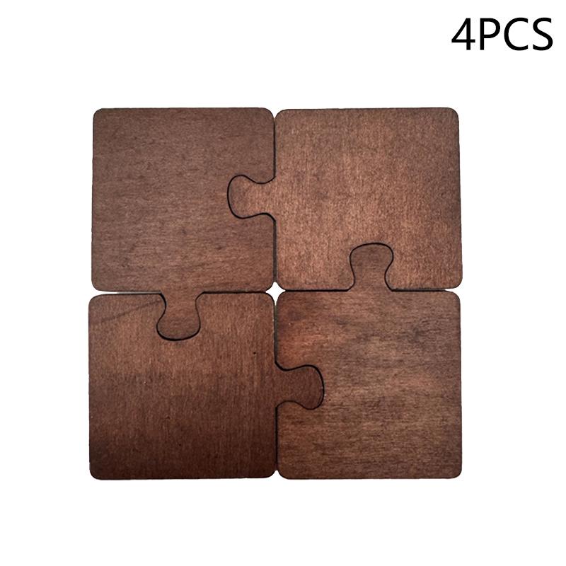 

1/4 шт. Коврик-пазл под чашку, противоскользящий, термостойкий, деревянный, подставка под чай/кофе, домашний стол, салфетки, украшения, барные принадлежности, домашний подарок 4PCS