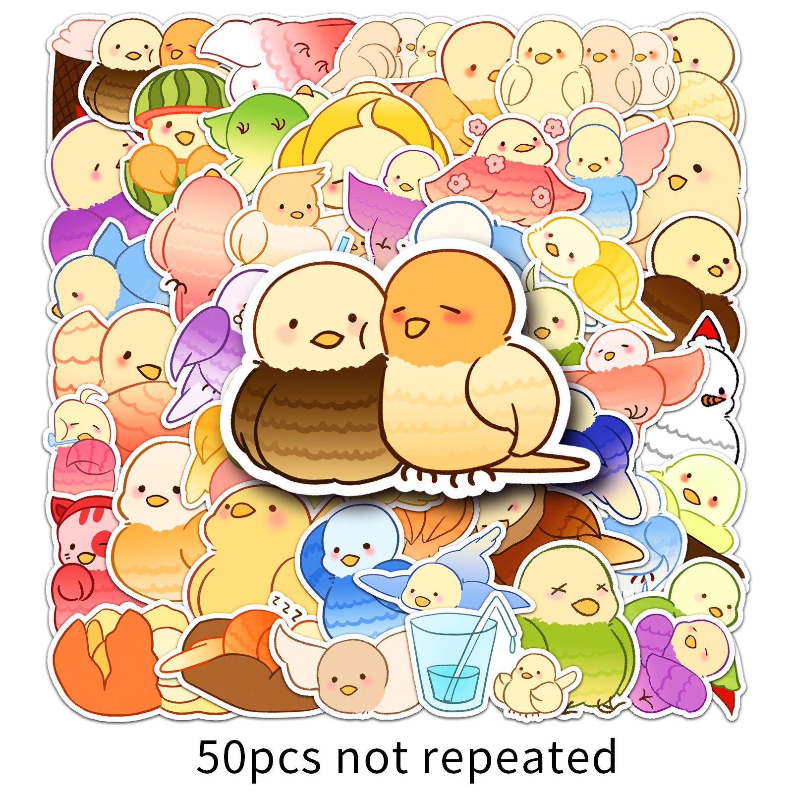 50 Cute Animal Cartoon Graffiti Stickers - Waterproof, Decorative for Journals, Phones, Photo Albums