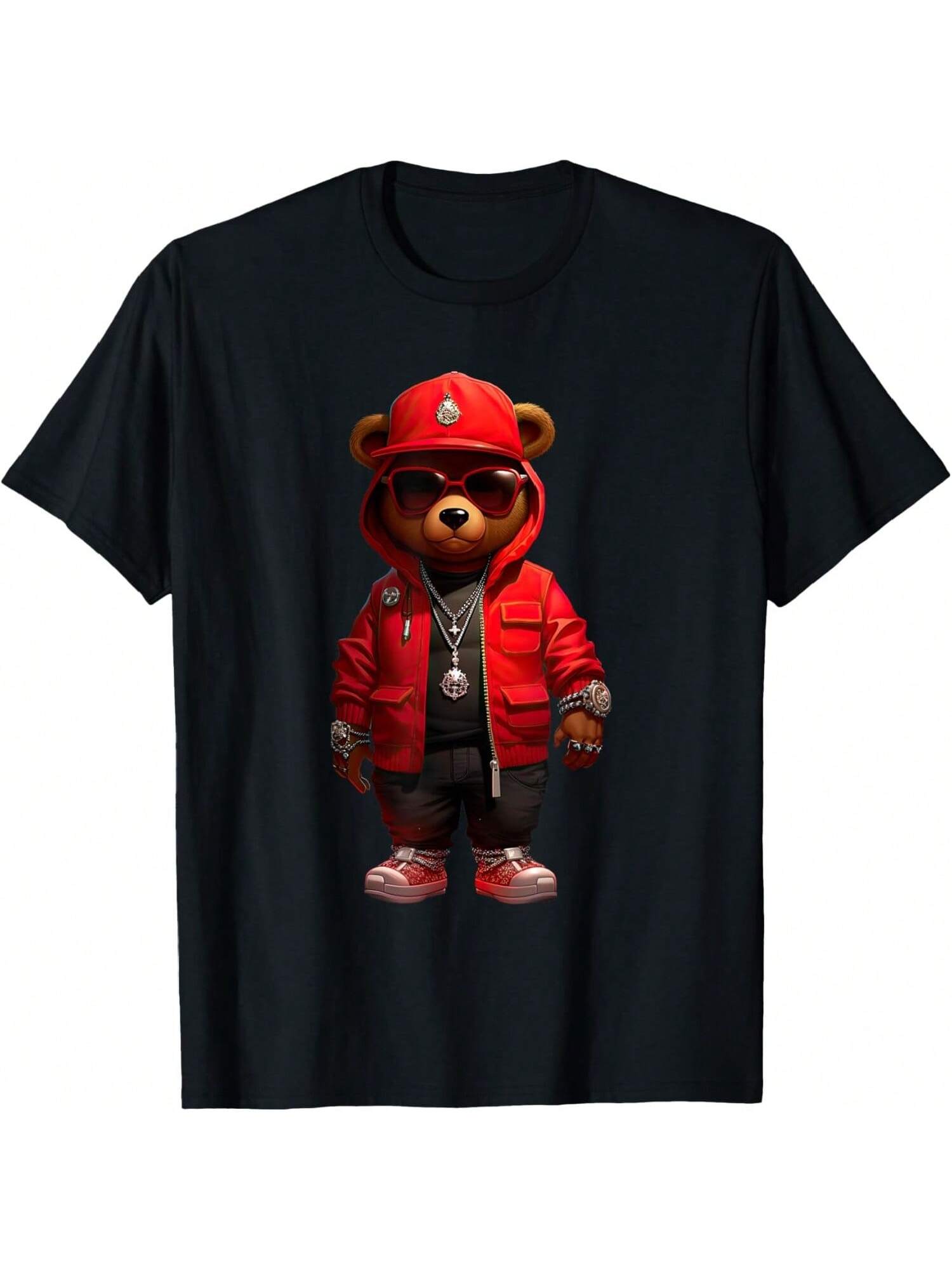 Teddy Hip Hop Stylish Bear Rap Trap Singer T-Shirt S разноцветный