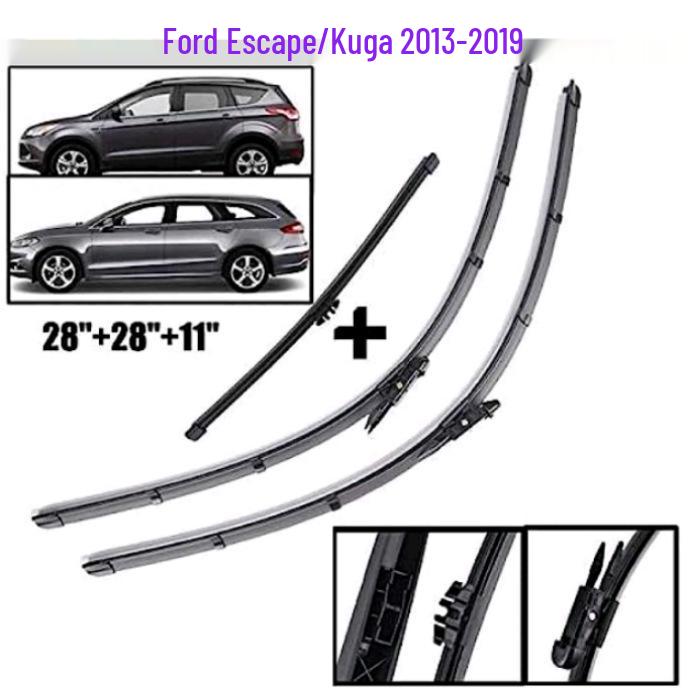 Ford Kuga/Escape 2013-2019 Front & Rear Windshield Wiper Blades 28 +28 . Rear Single