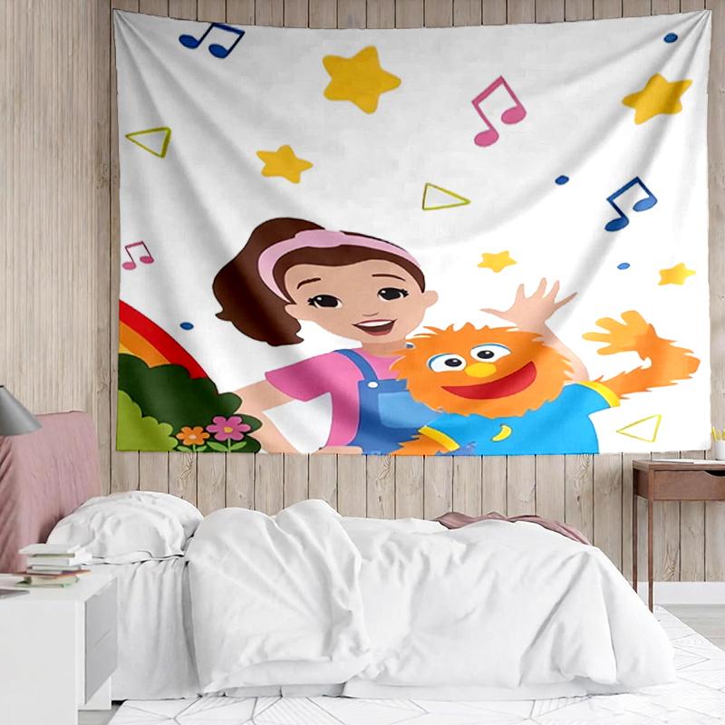 Ms.-Rachel Print Tapestry, Backdrop, Easy Setup, Ideal for Bedroom, Office & Living Room, with Aesthetic Wall Hanging Decor.