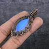 Milky Opal Handmade Copper Wire Wrap Jewelry Pendant 2.44" z0N17