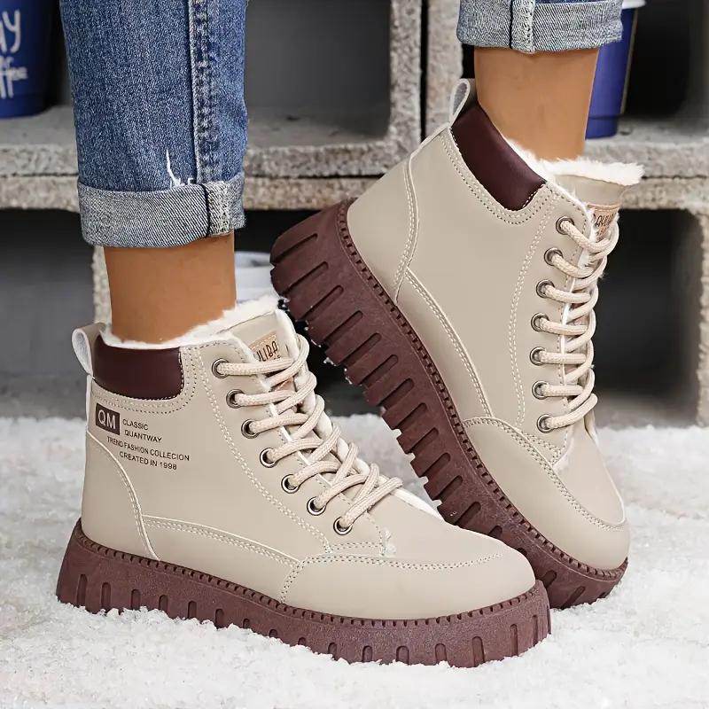 Order A Size Up Women's Winter Snow Boots with Plush Inner Lining and Thick Soles for Comfort and Versatility