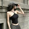 #Summer new pure desire wind halter neck vest female slim and thin one-piece chest pad versatile top