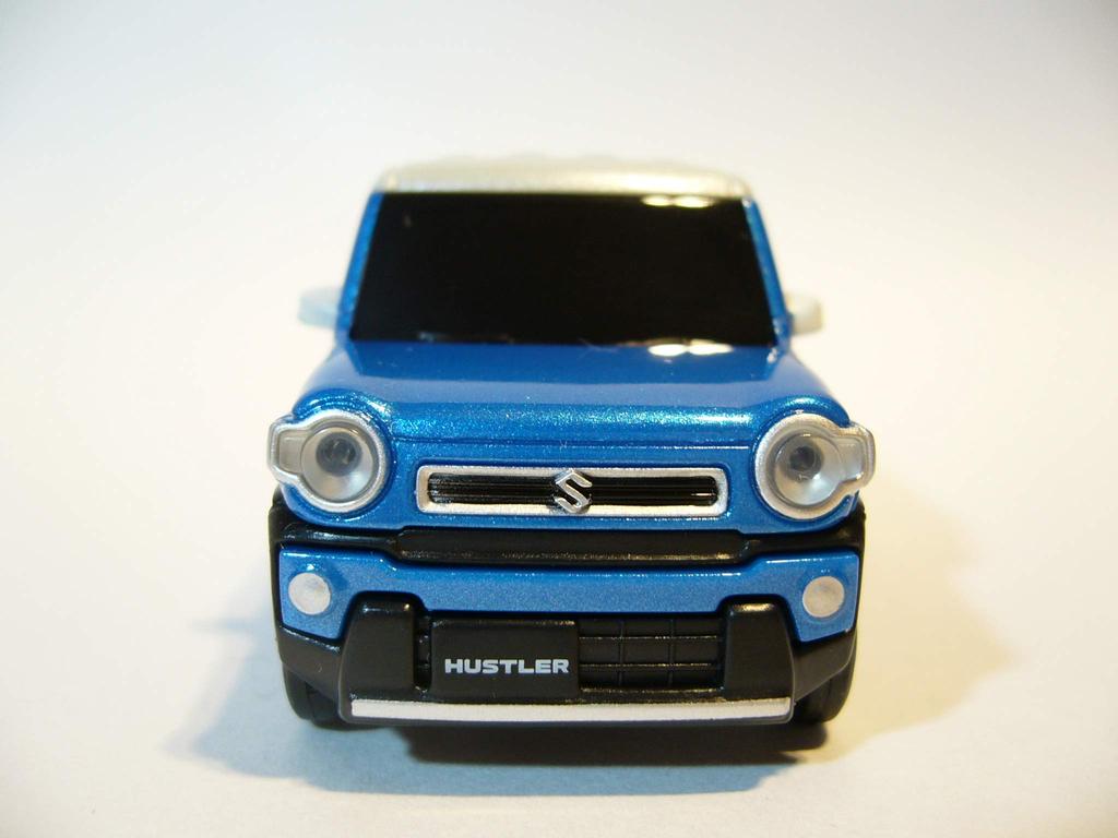 SUZUKI New Hustler Pullback Car Miniature Car Color Sample Brisk Blue Metallic White 2-Tone
