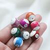 10pcs/Lot 16mm Colorful Acrylic Big Hole Billiards Ball Beads for Jewelry Making DIY Bracelet Necklace Accessories