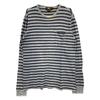 RRL Indigo X Blue Border Cotton Long Sleeve T-Shirt Tops M Indigo X blueUsed