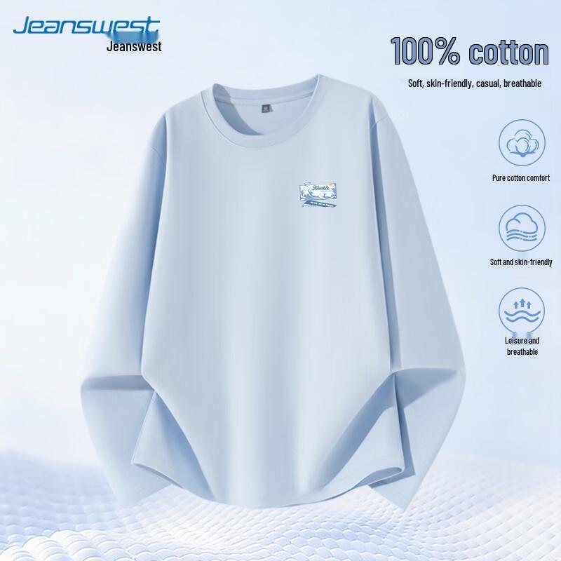 Jeanswest Herren Langarm-T-Shirt aus schwerer Baumwolle