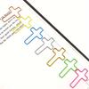 [20pcs Durable Metal Cross Clips] 20pcs Assorted Colors Metal Cross Paper Clips - Durable Steel Office Bookmarks & Document Organizers