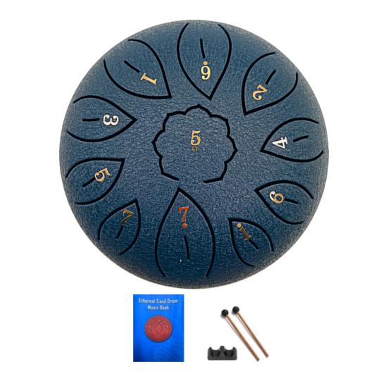 6-Inch Steel Tongue Drum with Mallets Note Stickers 11 Notes C Key Meditation Yoga Sound Therapy Hand Pan Drum Musical Percussion Instrument