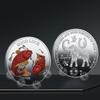 Koi three-dimensional relief color printed commemorative coins, metal crafts, badges, elephant coins