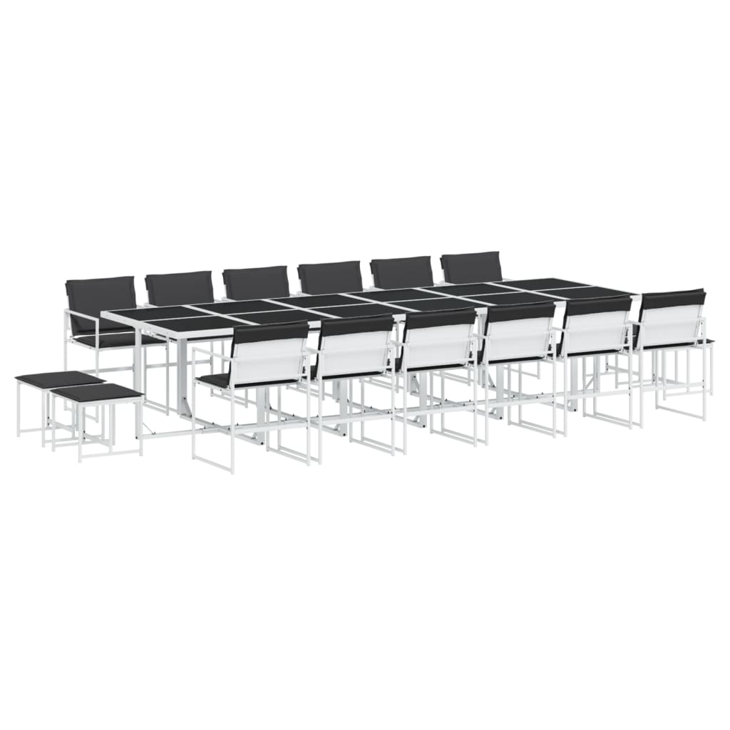 Vidaxl 17-Cz. Garden Furniture Set With Cushions, White, Textilene