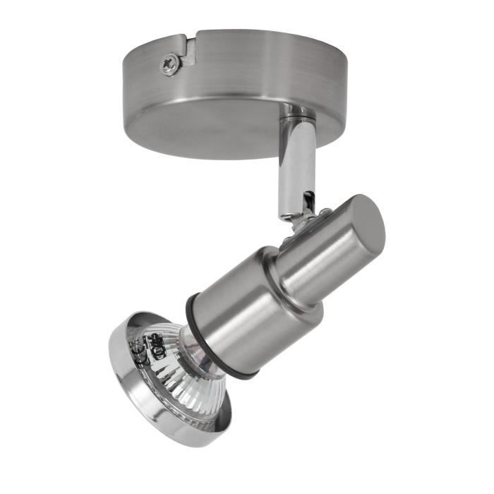 Plafonnier LED - B.K.Licht - Aurel 1 - 1 Spot Orientable - IP44 - 5W GU10 - 400 Lumen