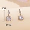 Champagne Gold Square Pendant Earrings Zircon Moissanite Earrings Earrings