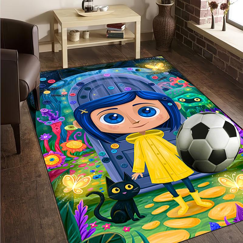 Mystery Coraline's World Rug Office Carpet Non-Slip Mat, Chair Rug Floor Covering for Gaming, Bedroom, Living Room , Home Decor Christmas Gift