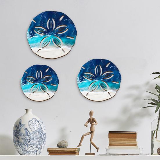 Decorazione da Parete con Monete Ornamenti in Legno Ecologici Tema Oceano Design Artistico Arte da Parete per Soggiorno Camera da Letto Studio