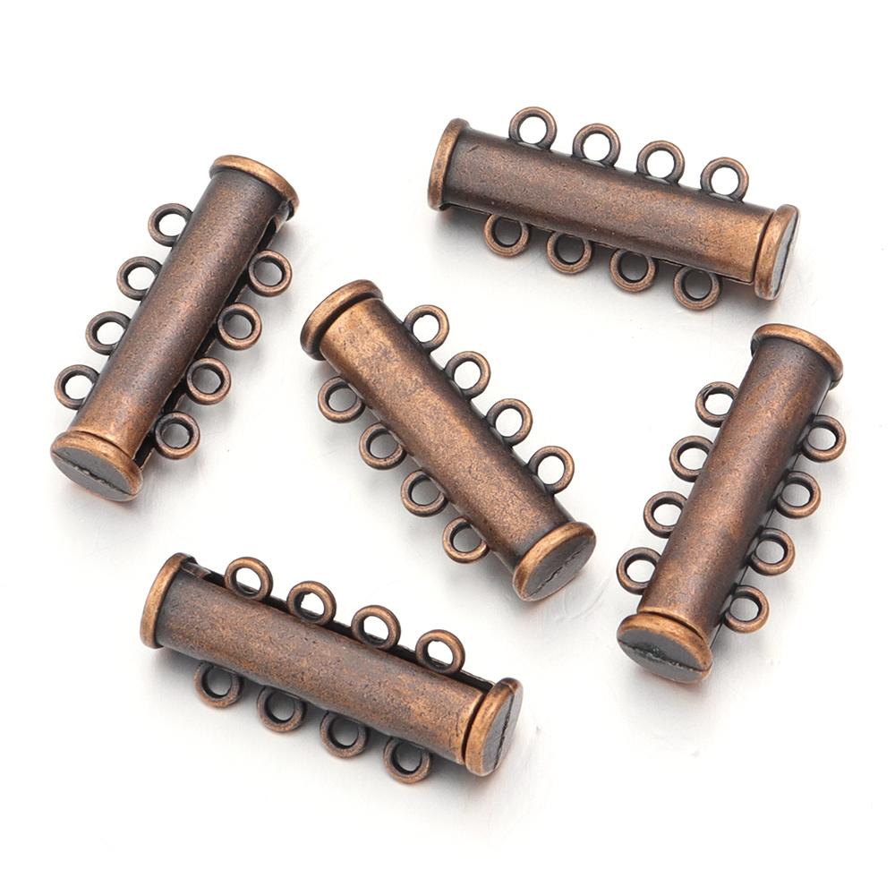5Pcs 2/3/4/5/6/8 Holes Strong Magnetic Clasps Slide Tubes Lock Clasp Connectors DIY Bracelet Necklace Buckle Hook Jewelry Making