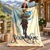 Avatar The Last Airbender Custom Name Flannel Blanket Personalized Soft Warm Plush Throw Blanket Customized Gift for Family Friends