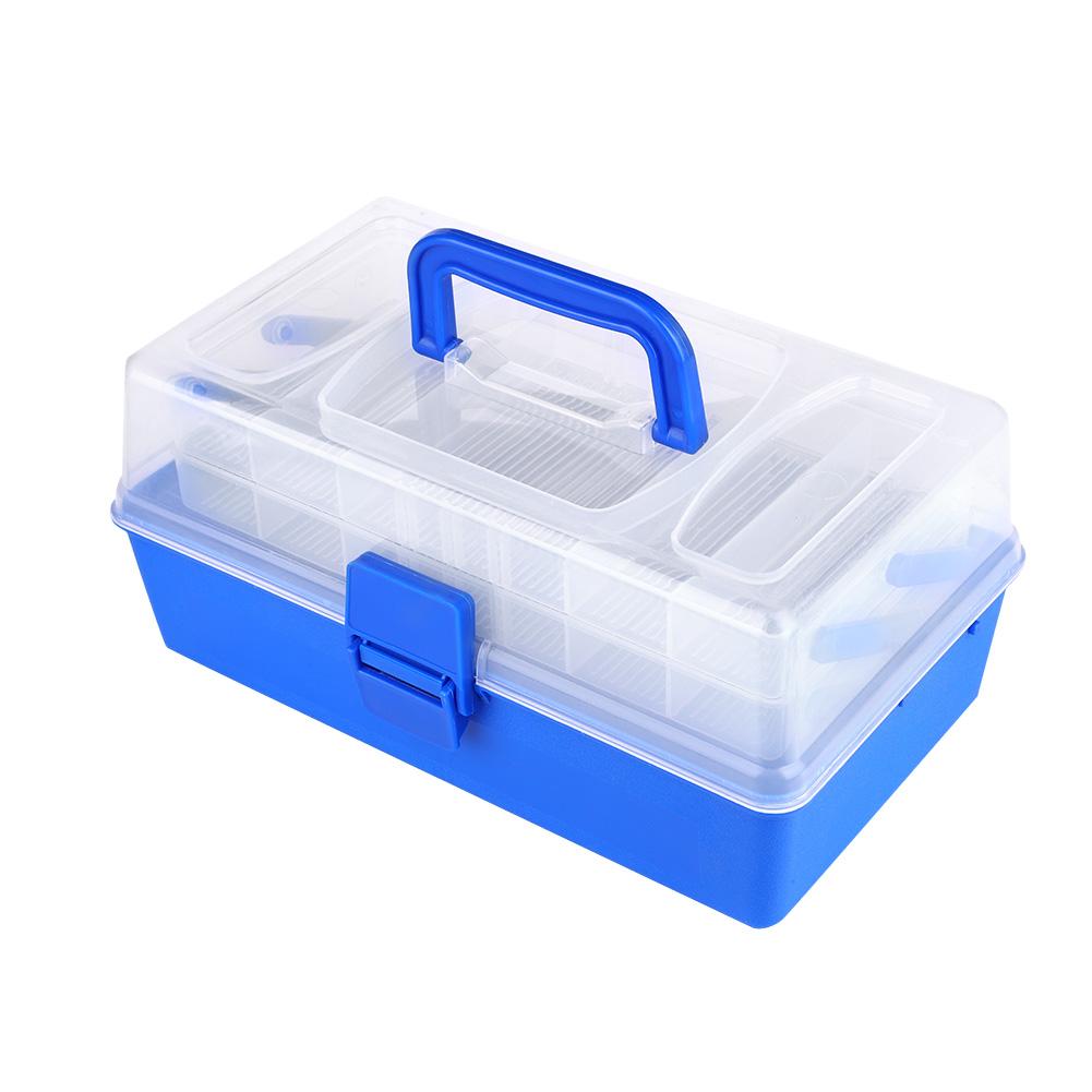 3 Layers Plastic Fishing Tackle Accessory Storage Hodler Box for Lures Hooks