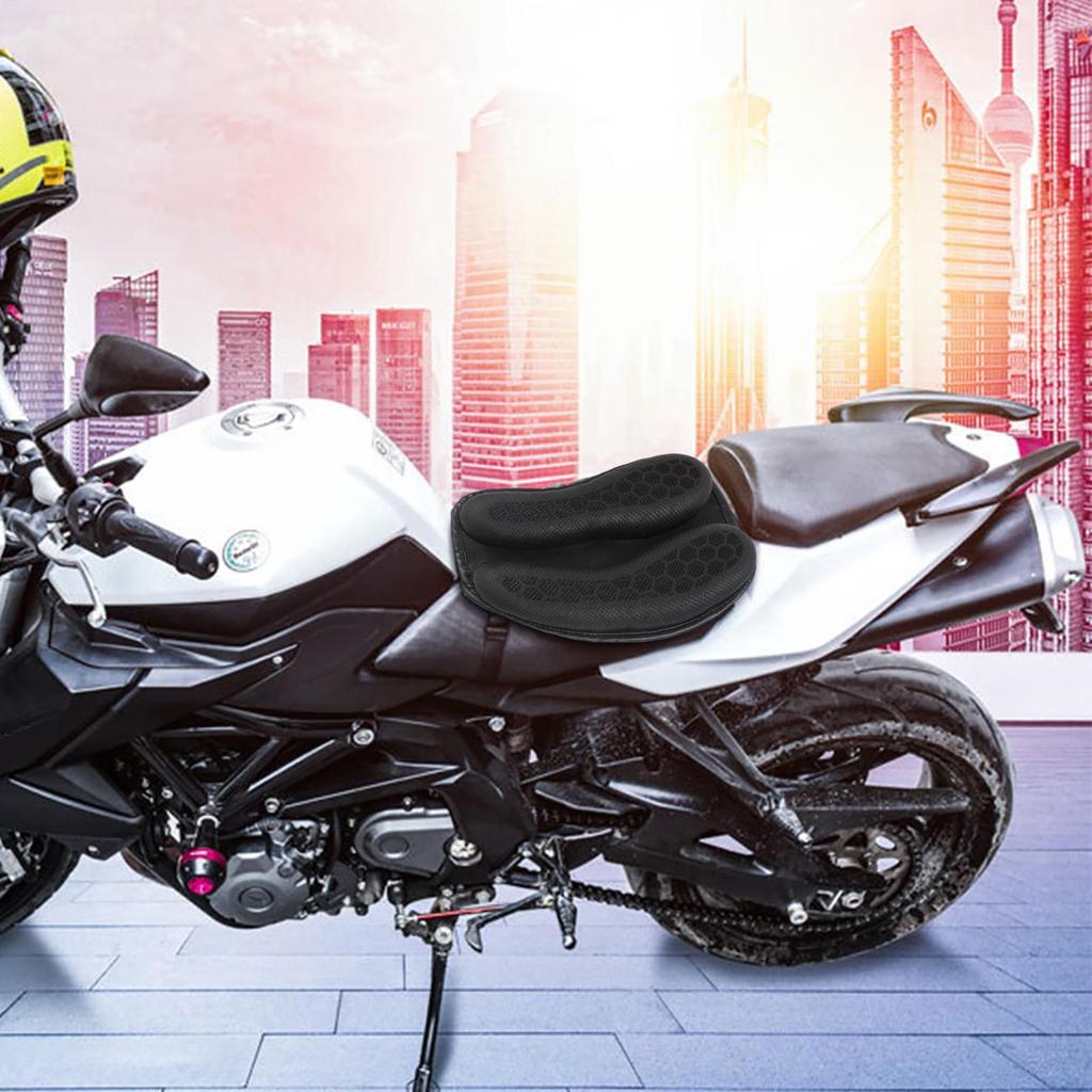 Motorcycle Air Cushion Soft Motorcycle Rear Seat Pad Comfortable Shock Absorbent Motorbike Accessories for Summer Riding Cycling