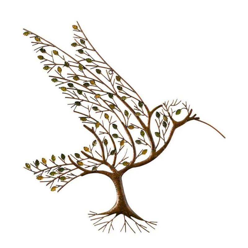 New Hummingbird with Branches Metal Wall Art Decoration Living Room Decoration