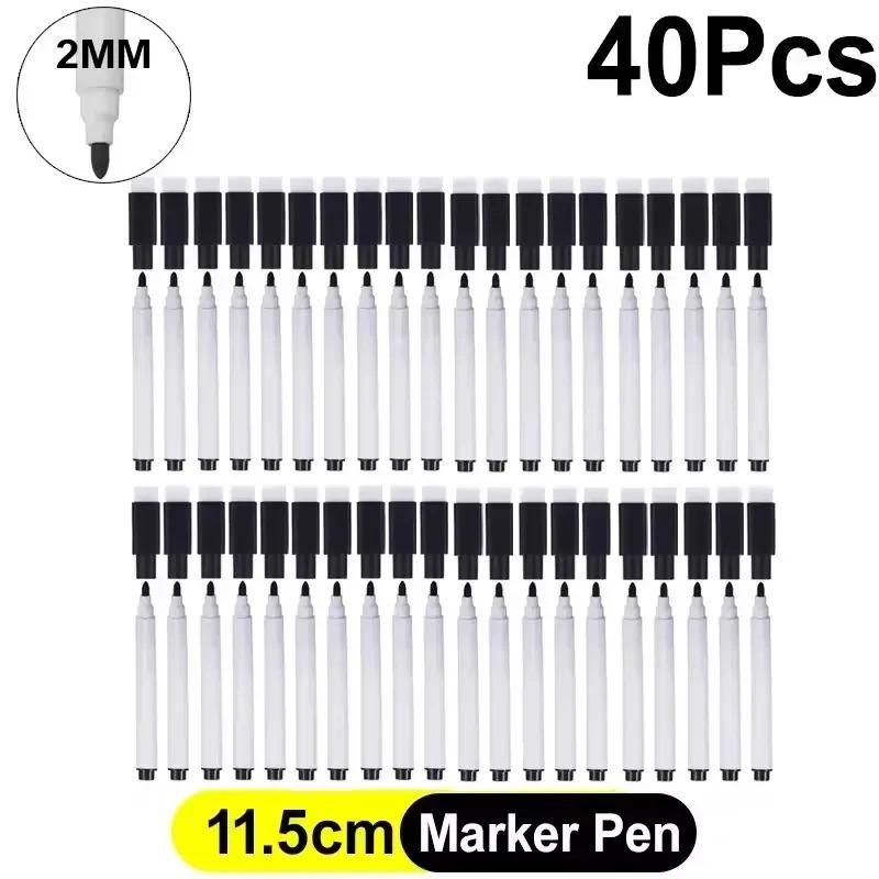 Magnetische schwarze Whiteboardmarker mit Radierkappe Whiteboard-Trockenabwischmarker Klassenzimmer-Trockenabwischstifte für Zuhause, Büro, Schule