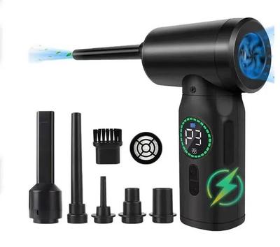 2 In 1 Hava Üfleyici Basınçlı Hava Silgi Taşınabilir Elektrikli Süpürge Akülü 3 Hızlı USB 7500 mAH Diğer Cihazları Şarj Edebilir