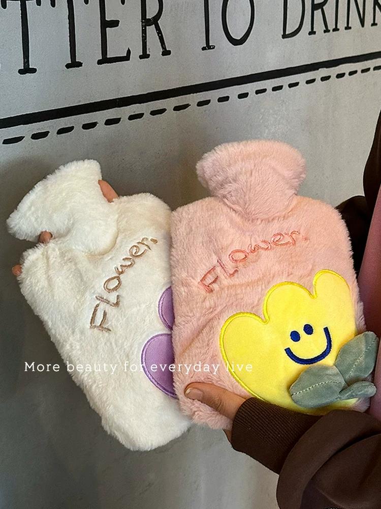 Cute Water-Filled Hot Water Bottle for Winter, Plush Water-Filled Warm Water Bag for Student Dormitories, Large Size Warm Pad for Girls to Apply on