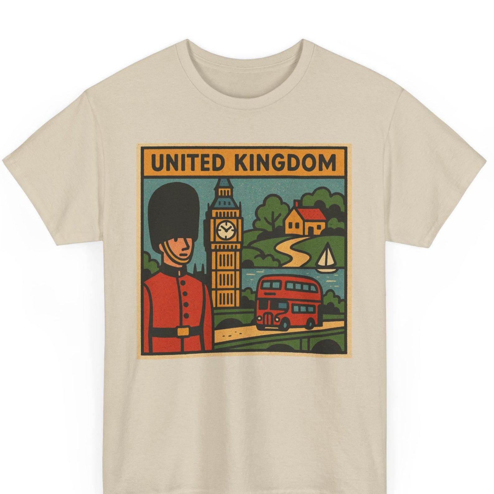 Retro London Skyline T-Shirt: United Kingdom Comic Style Tee 4XL