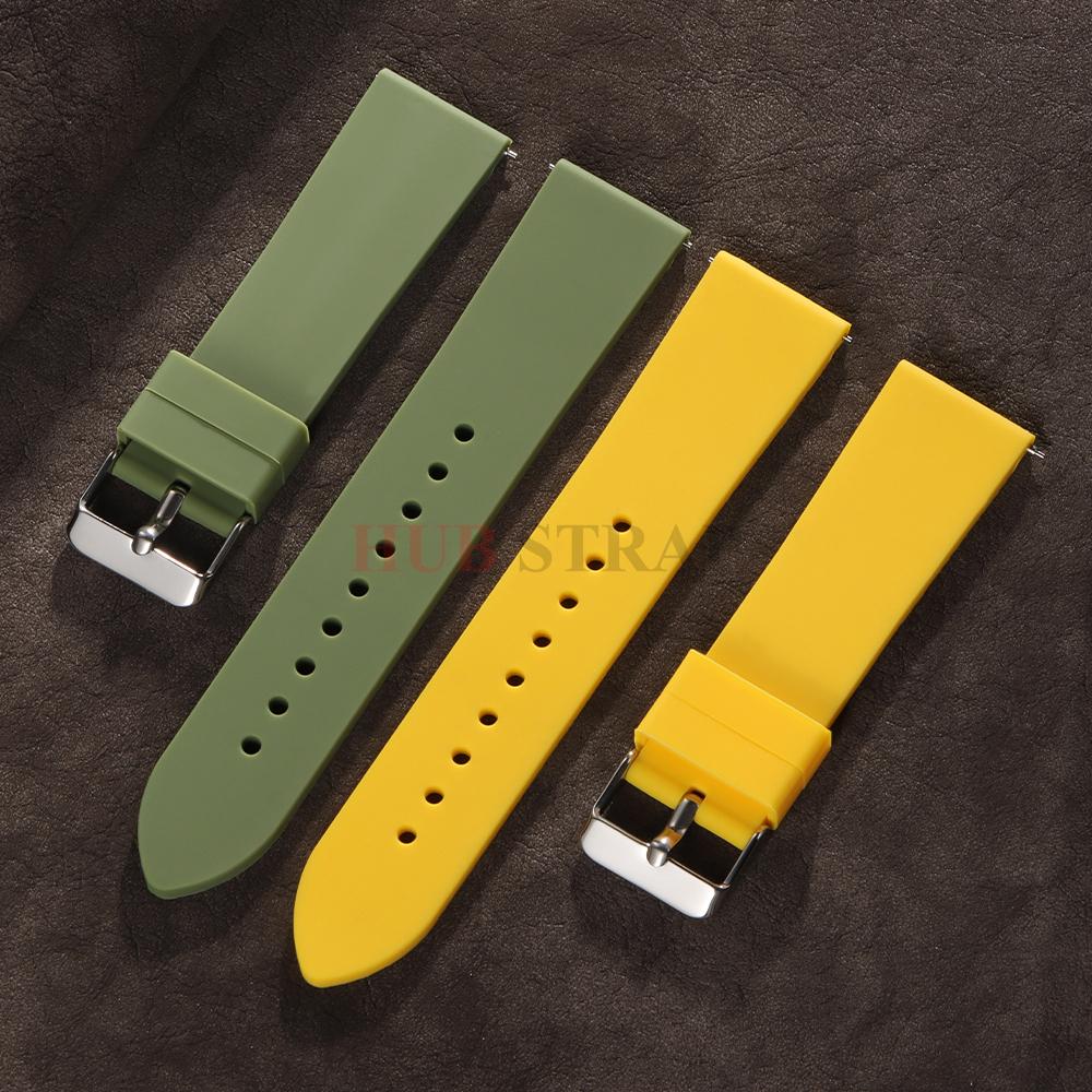 Soft Silicone Watch Band 16mm 18mm 20mm 22mm Quick Release Waterproof Strap for Seiko for Omega for Universal Bracelets Belts
