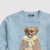 Polo Ralph Lauren SS24 Bear Embroidered Crew Neck Loose Fit Knit Sweater Women sweater Blue WMPOSWENC020874-450