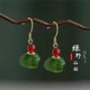 Retro Ruyi Tassel Fan-shaped Stud Earrings - Chinese Style