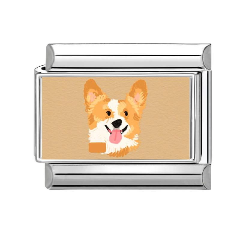 Lovely Cartoon Dogs Cats Rabbit Rose Flower Italian Charm Links Fit 9mm Stainless Steel Bracelet Women Men DIY Making Jewelry