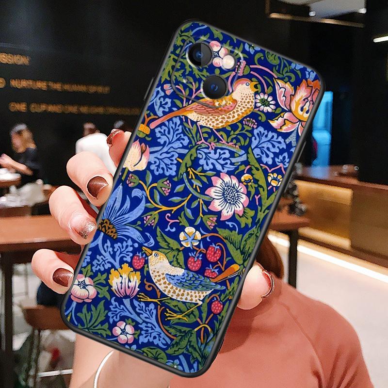 

William Morris Case For iPhone 14 15 16 Pro Max 11 12 13 Mini X XR XS Max 14 Plus Soft Cover iPhone 11 Pro