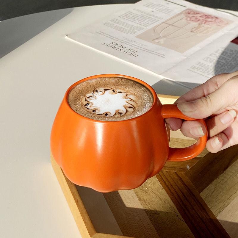 Pumpkin Mug Autumn Coffee Mug Halloween Themed Pumpkin Cup Funny Ceramic Pumpkin Fall Mugs Gothic Devil Squash Ceramic Cup