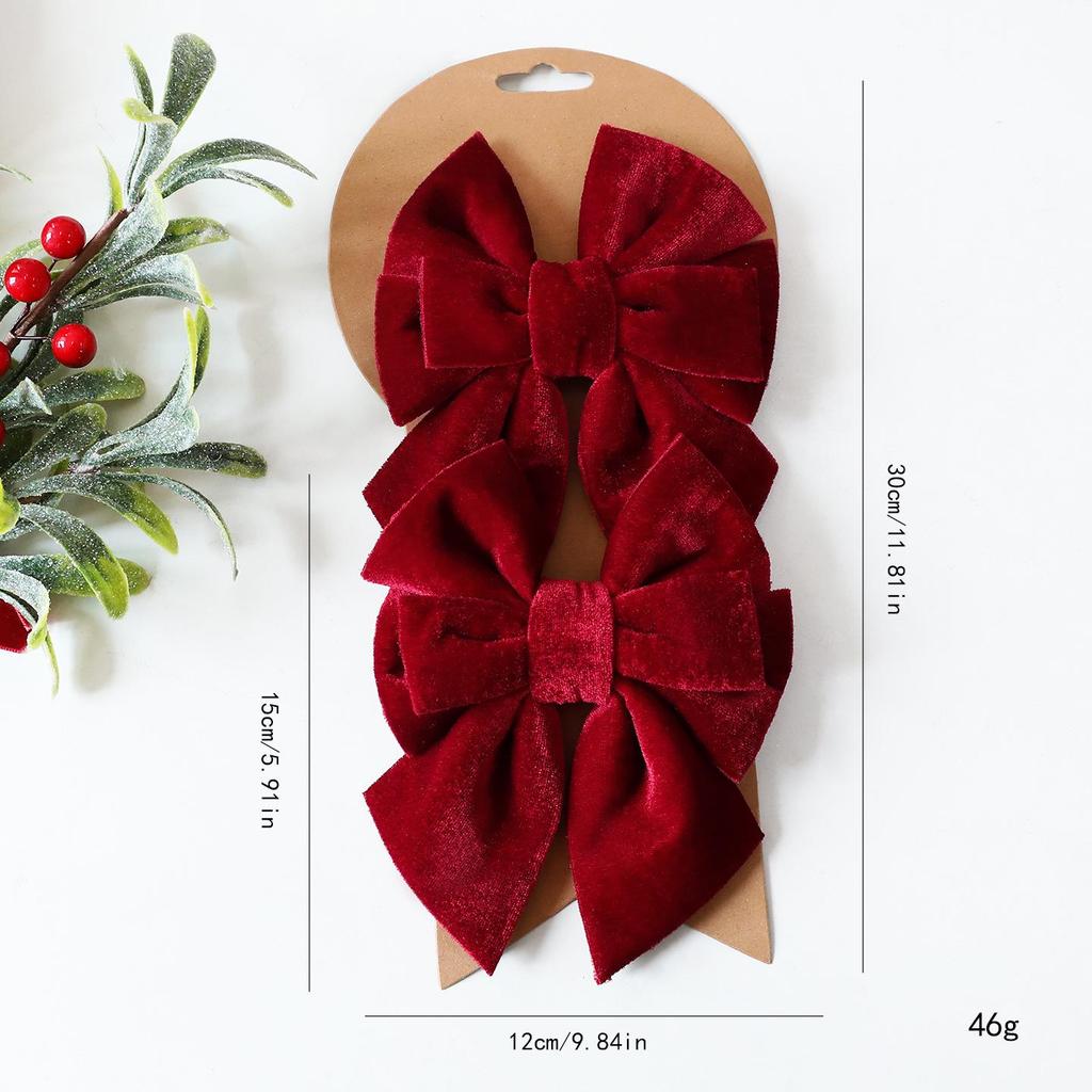 Plush Six-Ear Bow Indoor Christmas Decoration Pendant