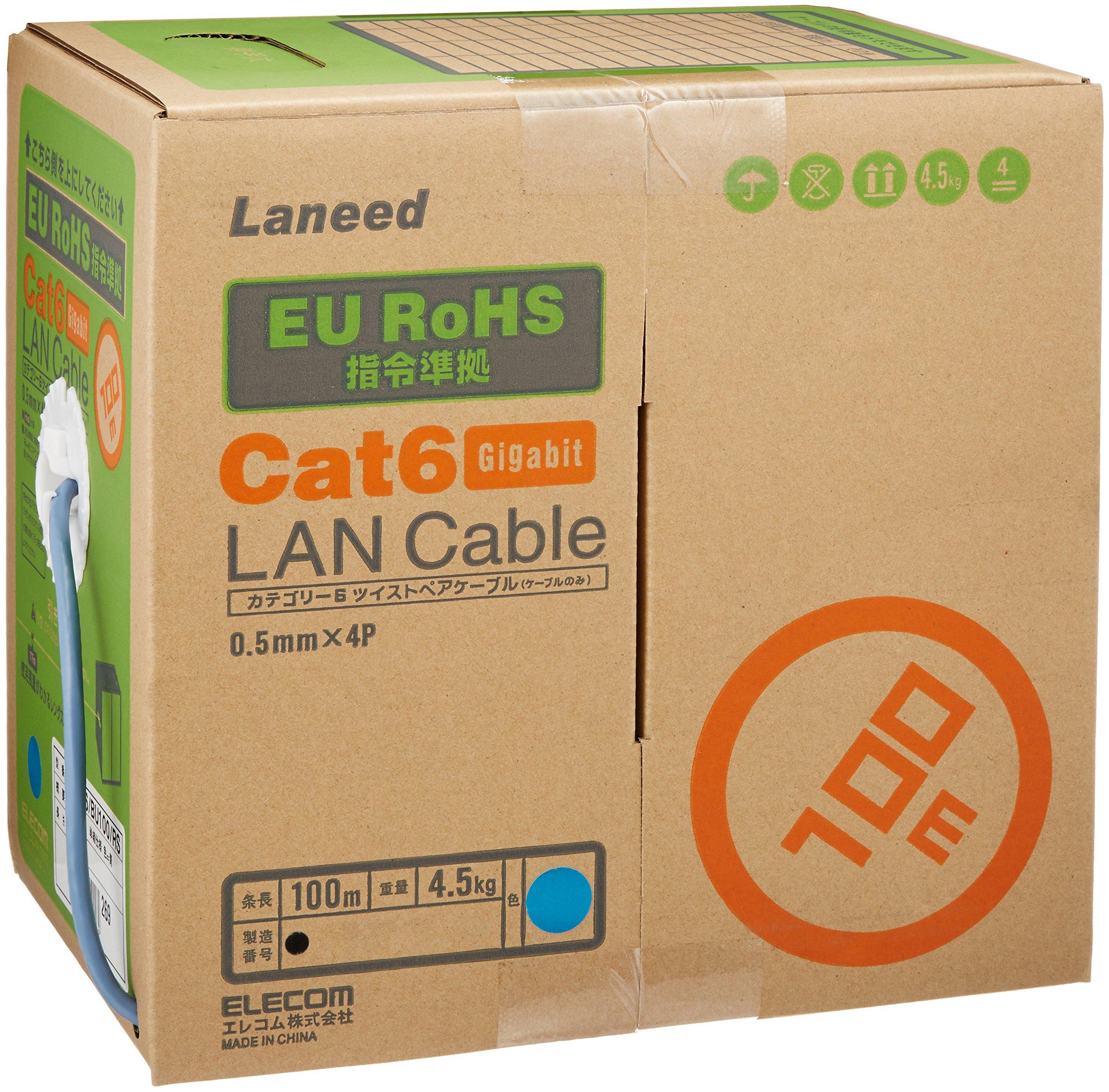 

ELECOM LAN Cable RoHS Standard CAT6 100m [Blue] LD