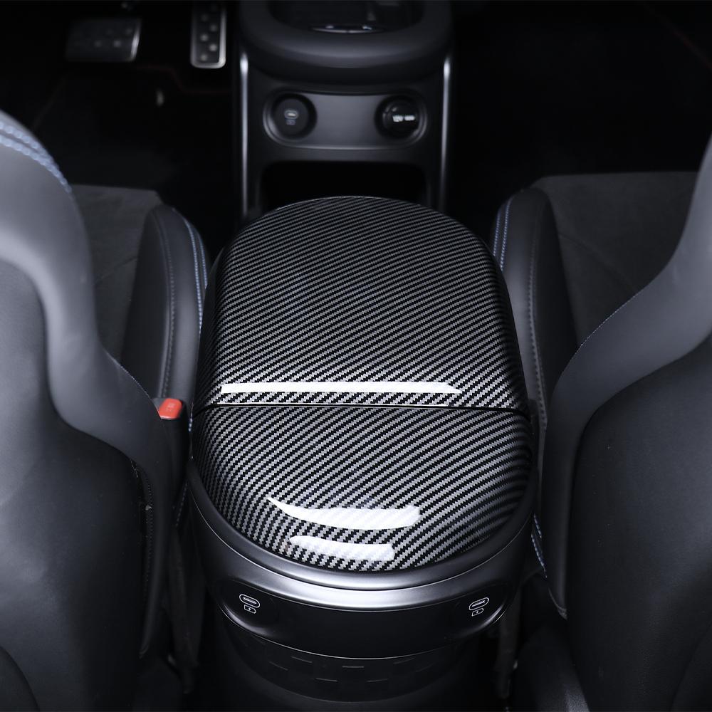 Carbon Fiber Style Central Armrest Pad ABS Decoration Cap Cover For Hyundai IONIQ 5 N 2024 LHD RHD Accessories