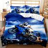 Dirt Bike Bedding Sets Motocross Racer Duvet Cover Set 3 Piece Boys Comforter Cover Set,Kids Extreme Sports Style Bedding Set