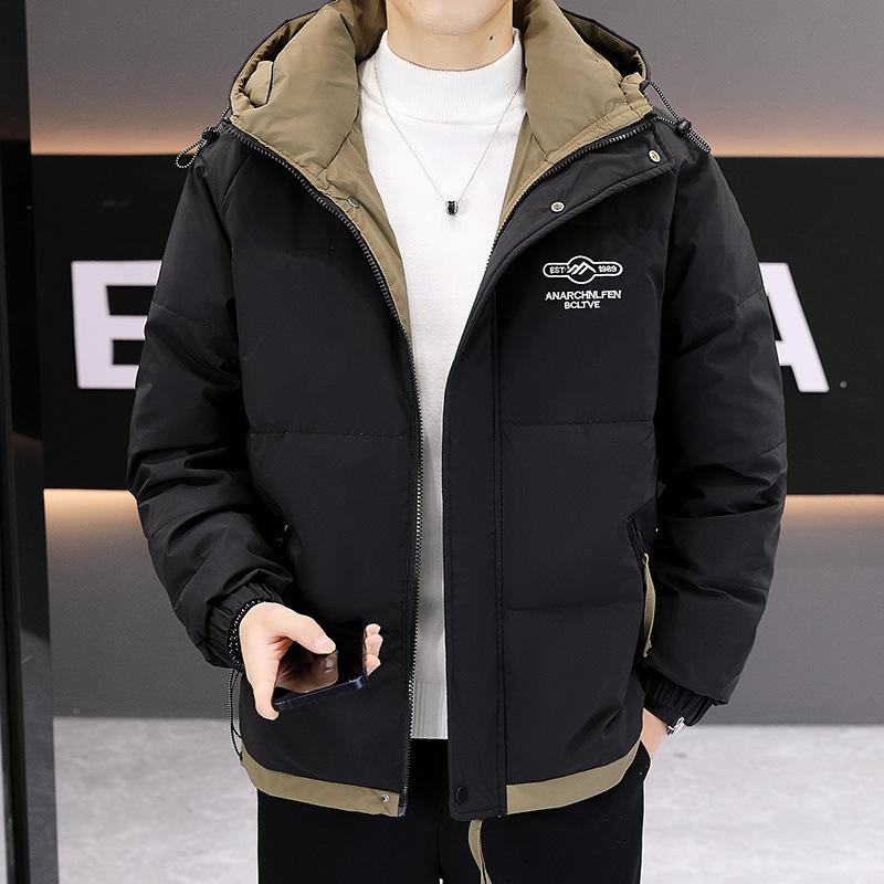Winter Thickened Down Jacket Men's New Youth Casual Hooded Embroidered Men's Jacket To Protect Against Cold and Keep Warm
