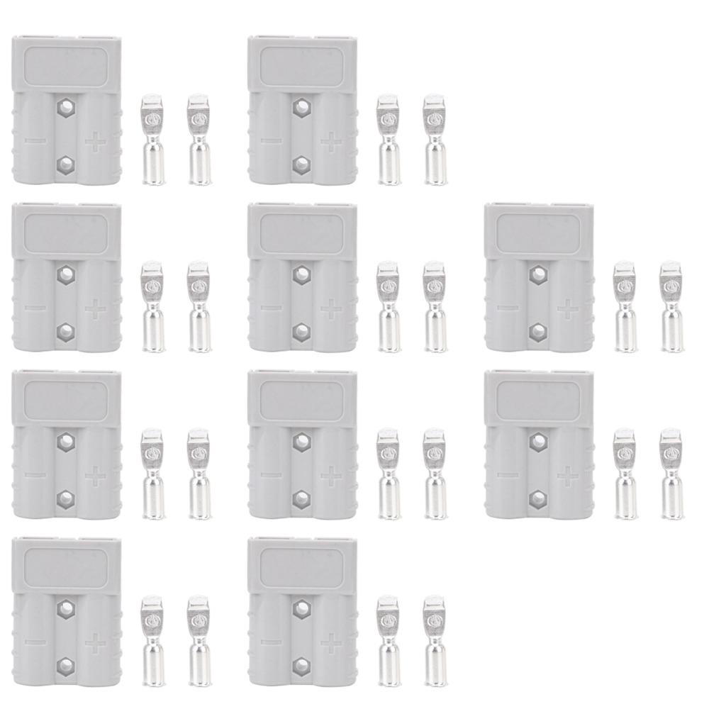10 PCS 50A 600V Battery Power Connector 16mm² 6AWG Silver-plated Copper Cable Terminal Quick Disconnect Battery Quick Connect