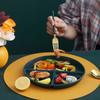 Food Fruit Salad Divided Plate Three-Grid Western Compartment Plate Wheat Straw Diet Meal Plate Food Tray Kitchen Dinnerware